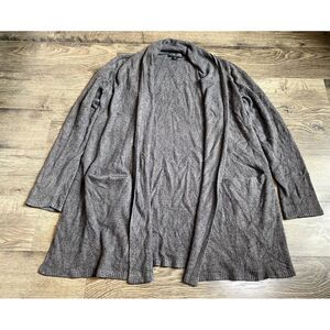 EUC Womens Barefoot Dreams cozy chic lite drape cardigan pocket‎ grey size L